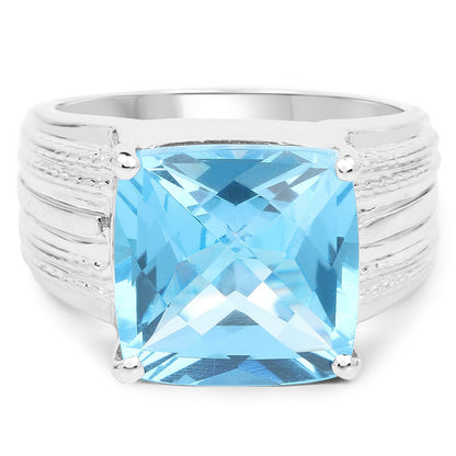 7.50 Carat Genuine Swiss Blue Topaz .925 Sterling Silver Ring Bids.com
