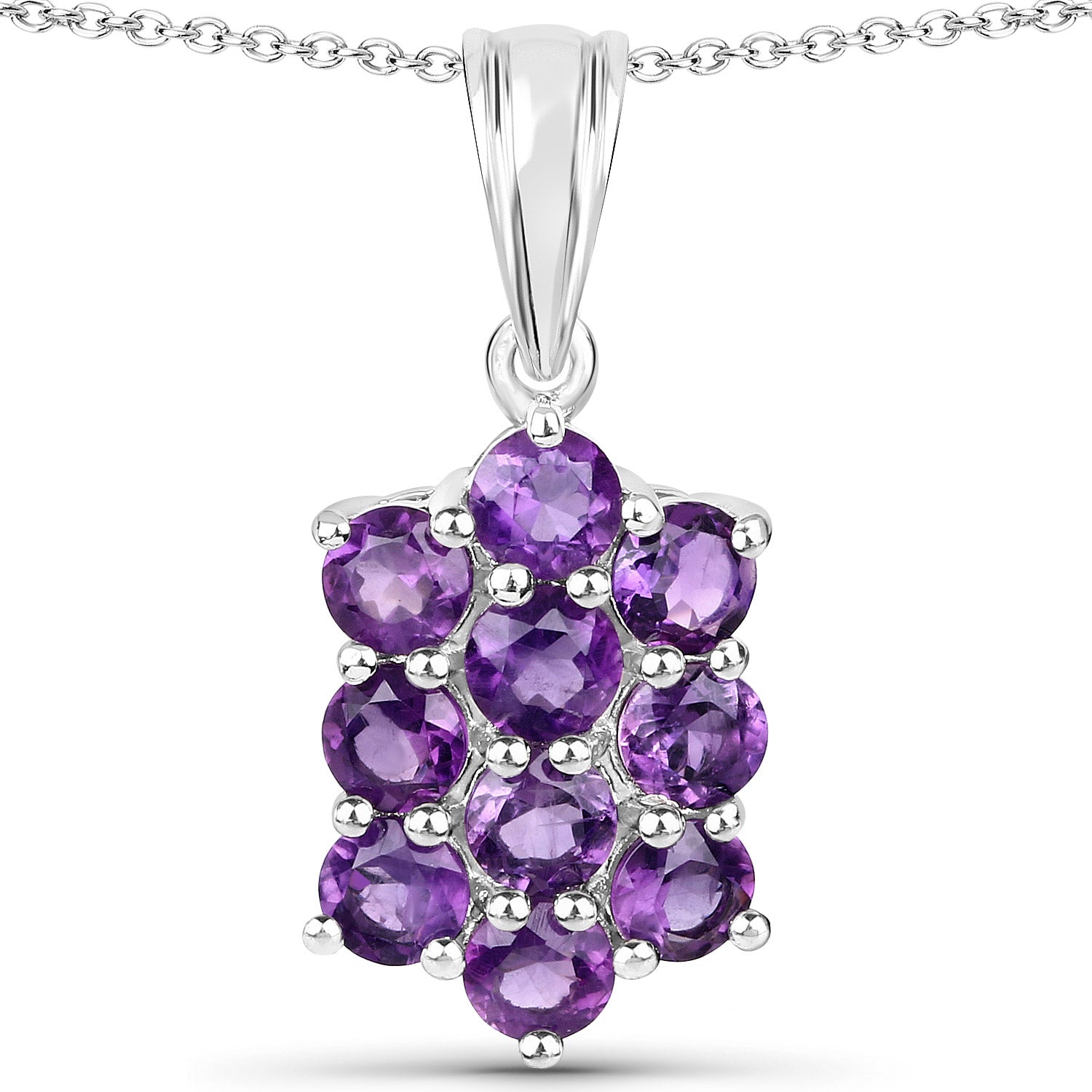 6.80 Carat Genuine Amethyst .925 Sterling Silver 3 Piece Jewelry Set (Ring, Earrings, and Pendant w/ Chain) Bids.com