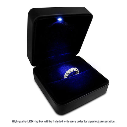 Round Cut Lab Grown Diamond Eternity Ring in 14k White Gold (5 cttw FG/VS2) Bids.com