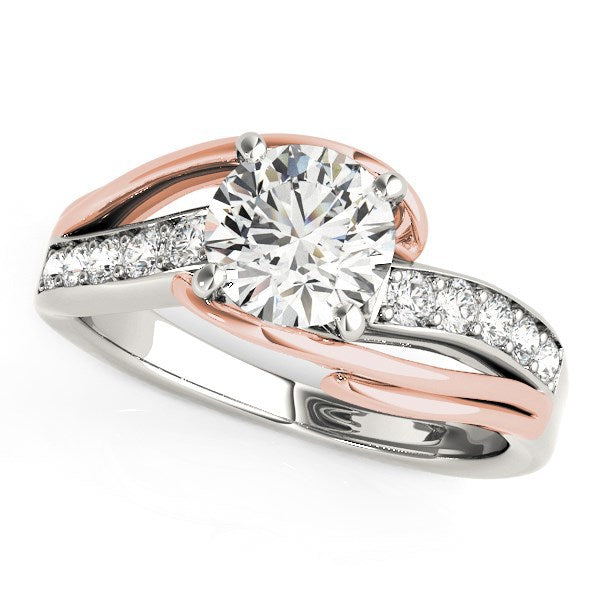 14k White And Rose Gold Bypass Shank Diamond Engagement Ring (1 1/8 cttw) Bids.com