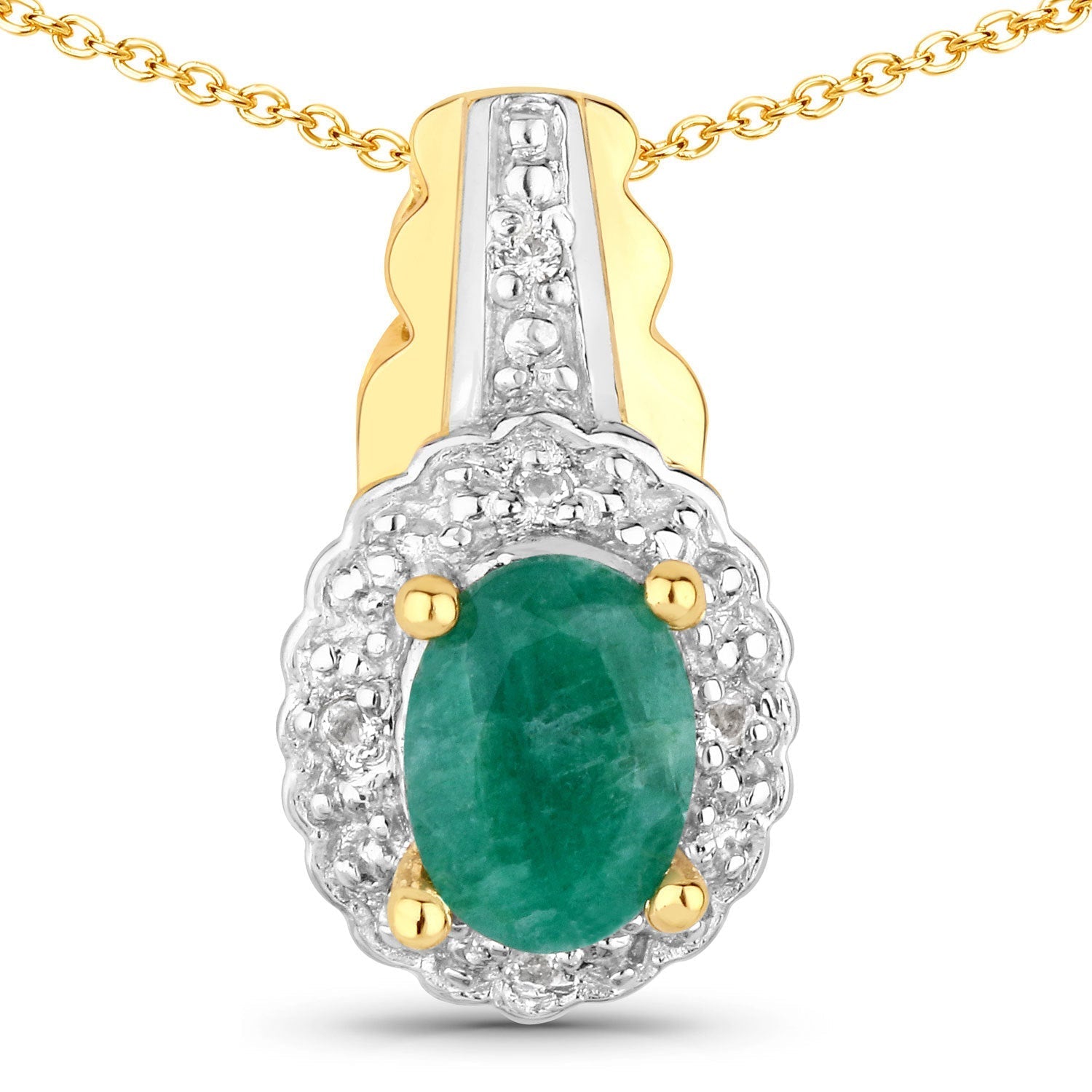 1.71 Carat Dyed Emerald and White Topaz .925 Sterling Silver Jewelry Set Bids.com