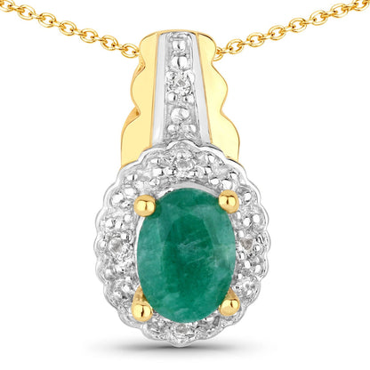 1.71 Carat Dyed Emerald and White Topaz .925 Sterling Silver Jewelry Set Bids.com