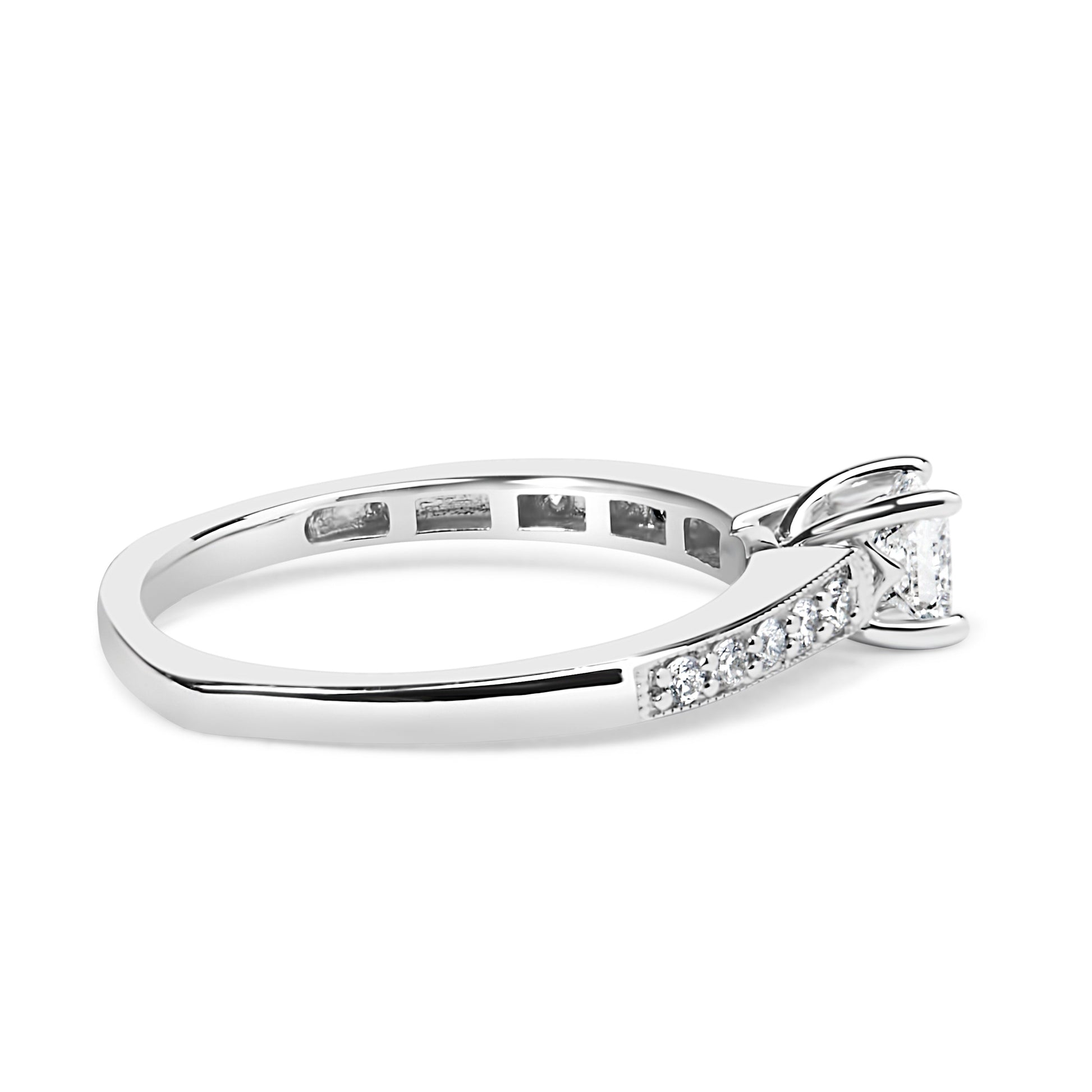 14K White Gold Diamond 1/2 Cttw Princess Cut Diamond Engagement Ring (G-H Color, VS2-SI1 Clarity) - Size 7 Bids.com