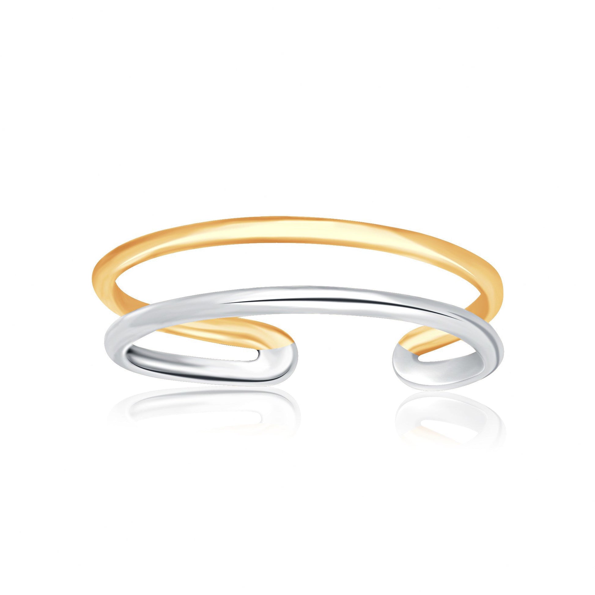 14k Two-Tone Gold Toe Ring with a Fancy Open Wire Style Bids.com