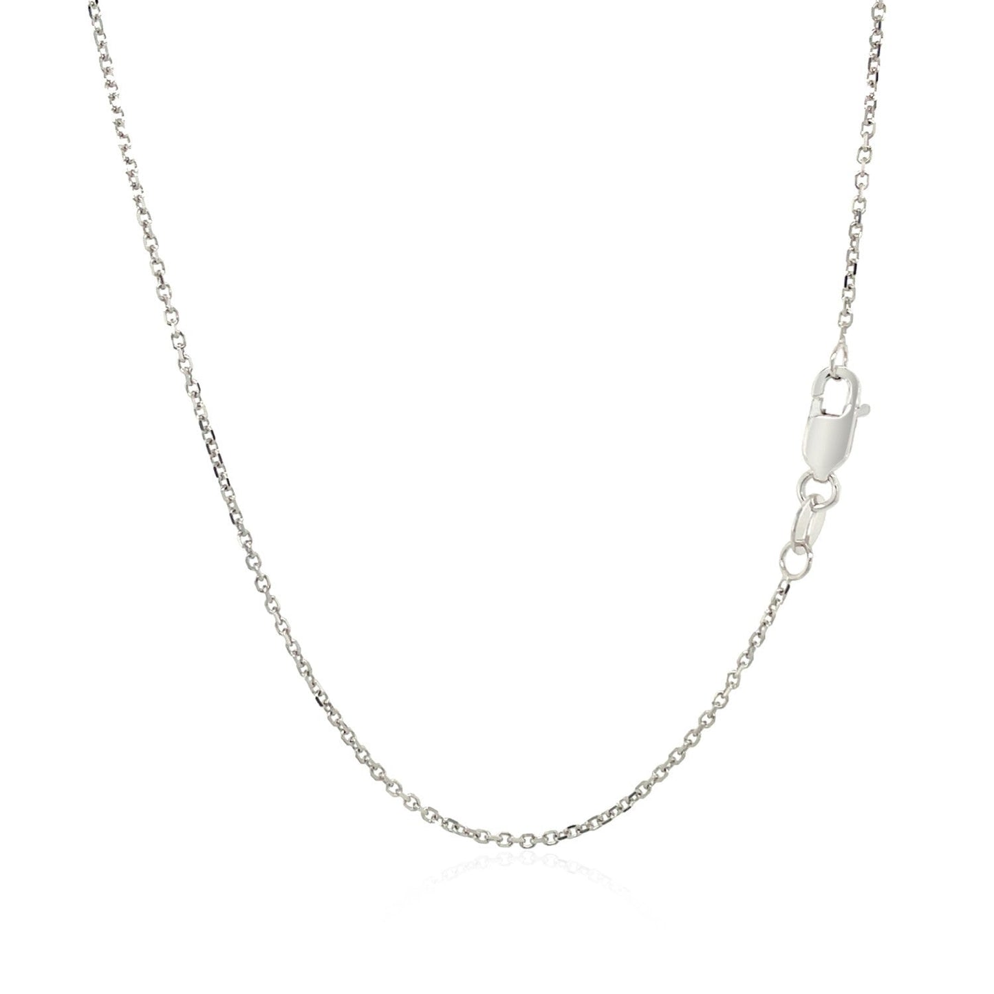 14k White Gold Diamond Cut Cable Link Chain 1.1mm Bids.com