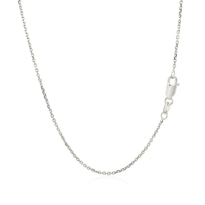 14k White Gold Diamond Cut Cable Link Chain 1.1mm Bids.com
