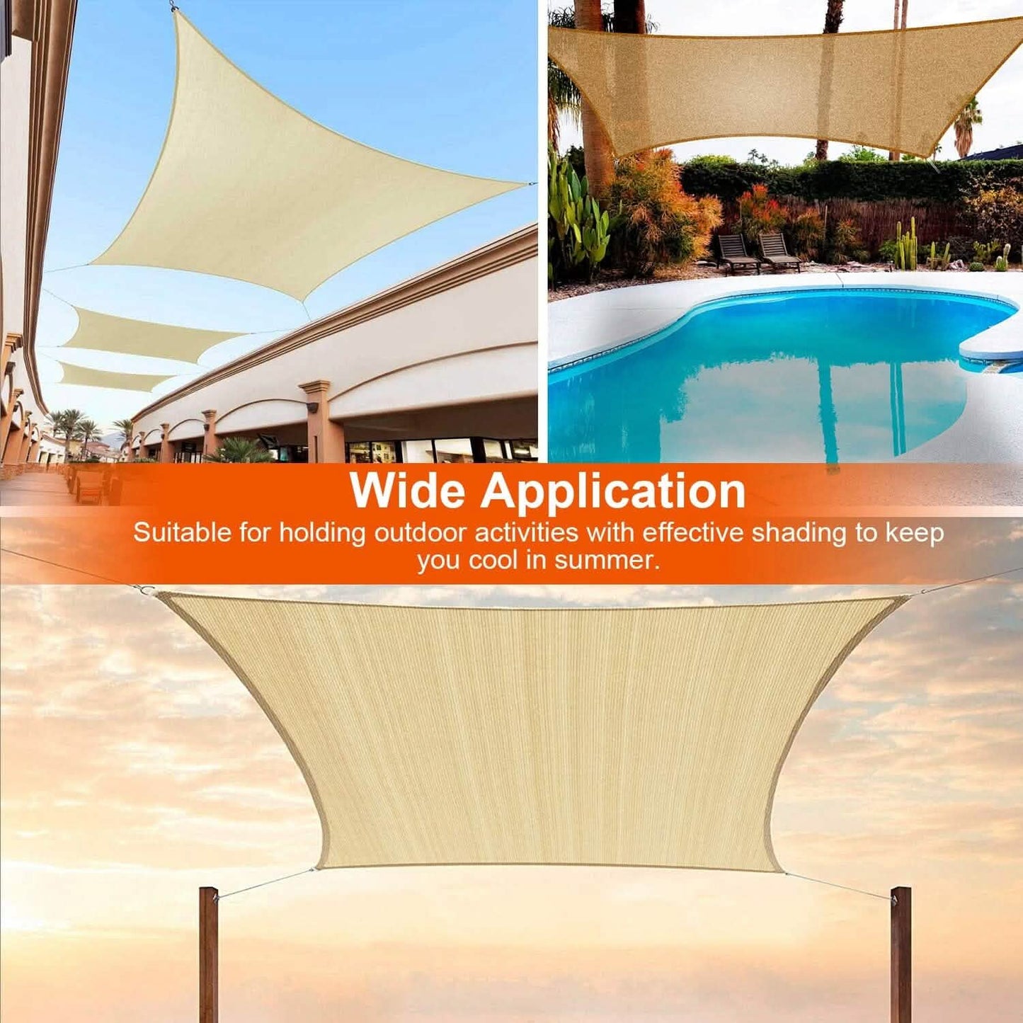 98% UV Block Awning Shelter Rectangle Shade Sails Top Canopy DailySale