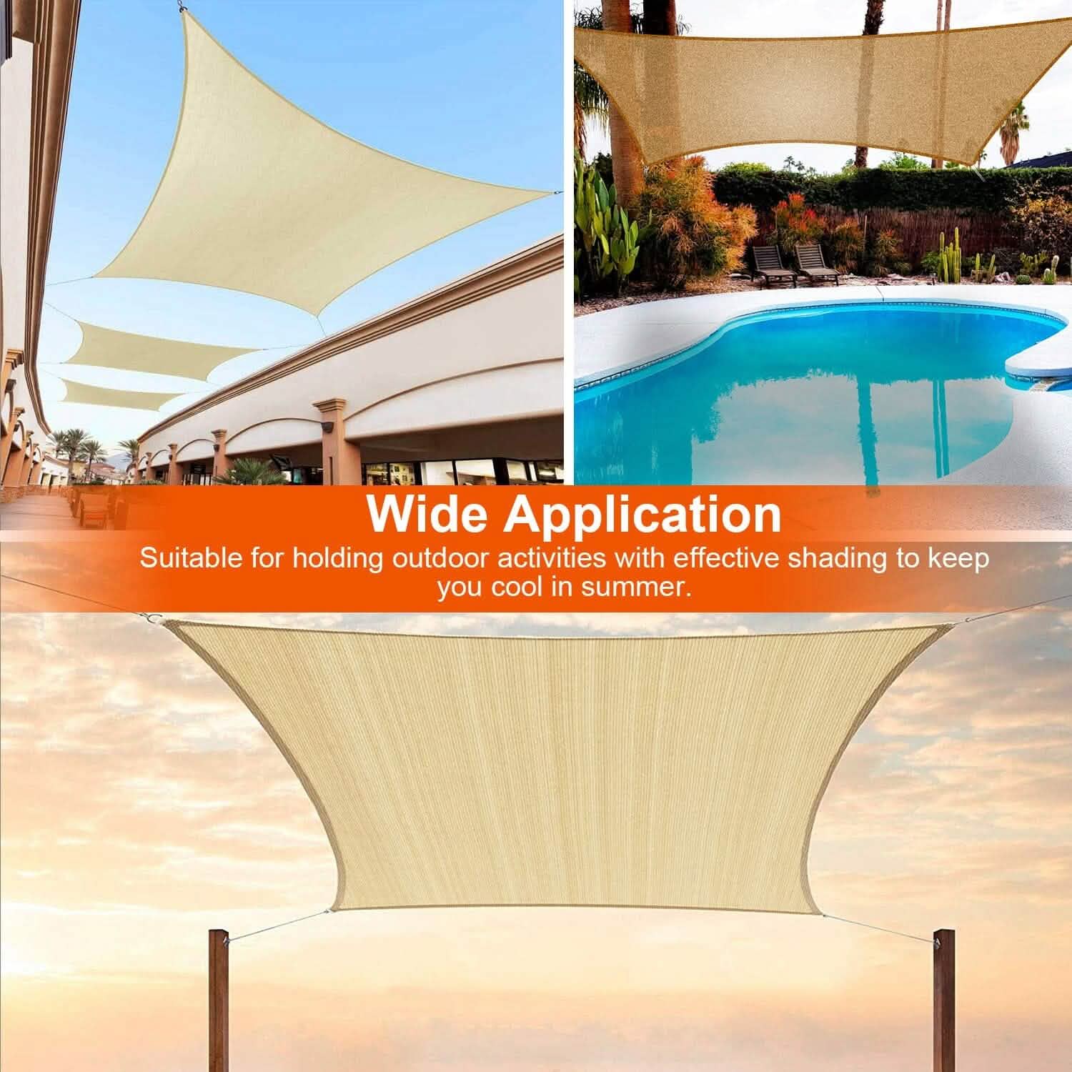 98% UV Block Awning Shelter Rectangle Shade Sails Top Canopy DailySale