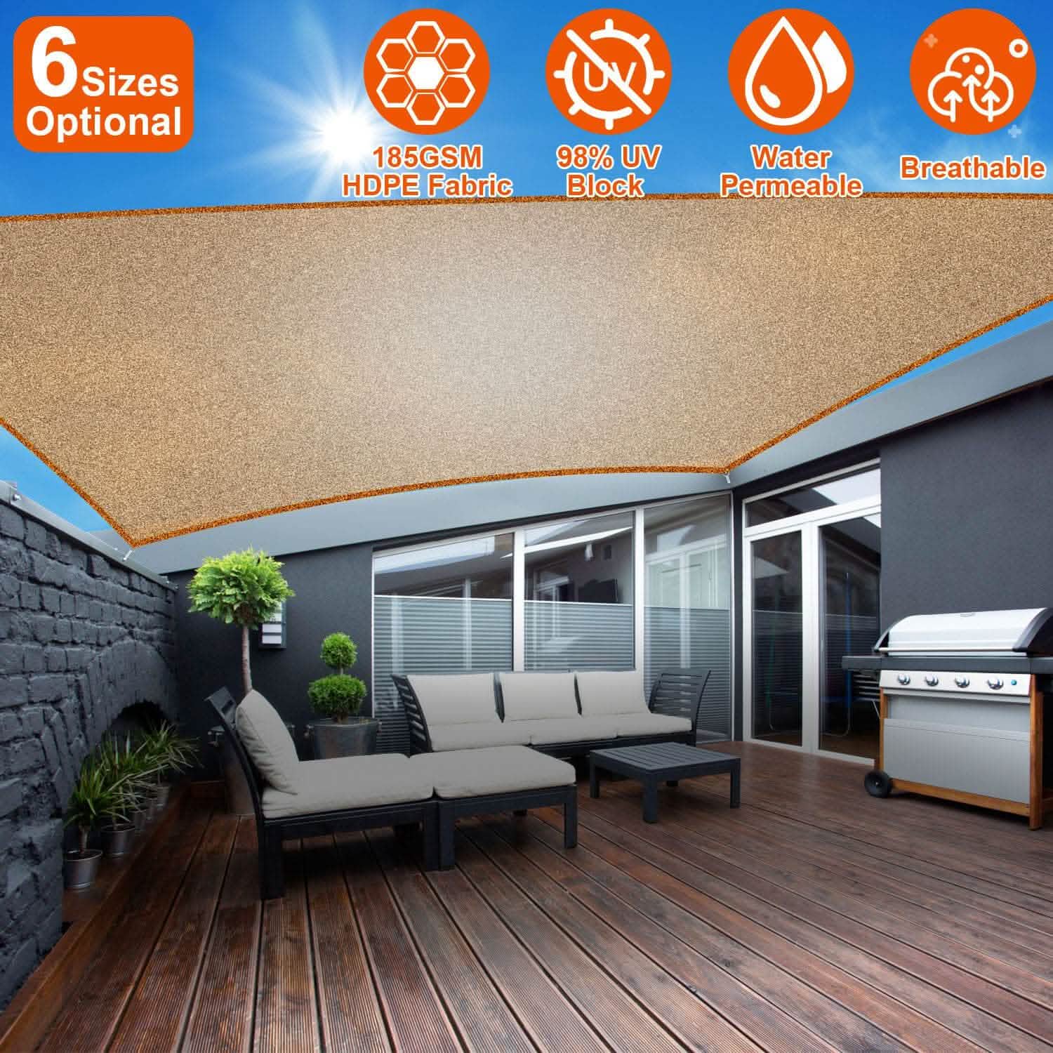 98% UV Block Awning Shelter Rectangle Shade Sails Top Canopy DailySale