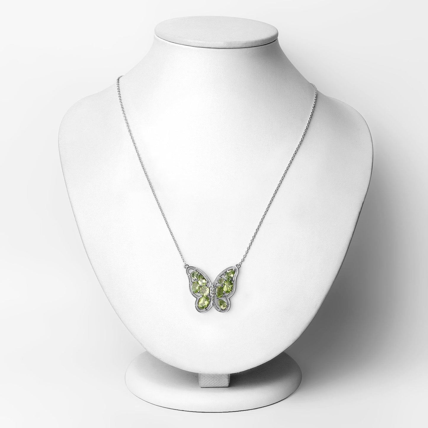 4.65 Carat Genuine Peridot .925 Sterling Silver Necklace Bids.com