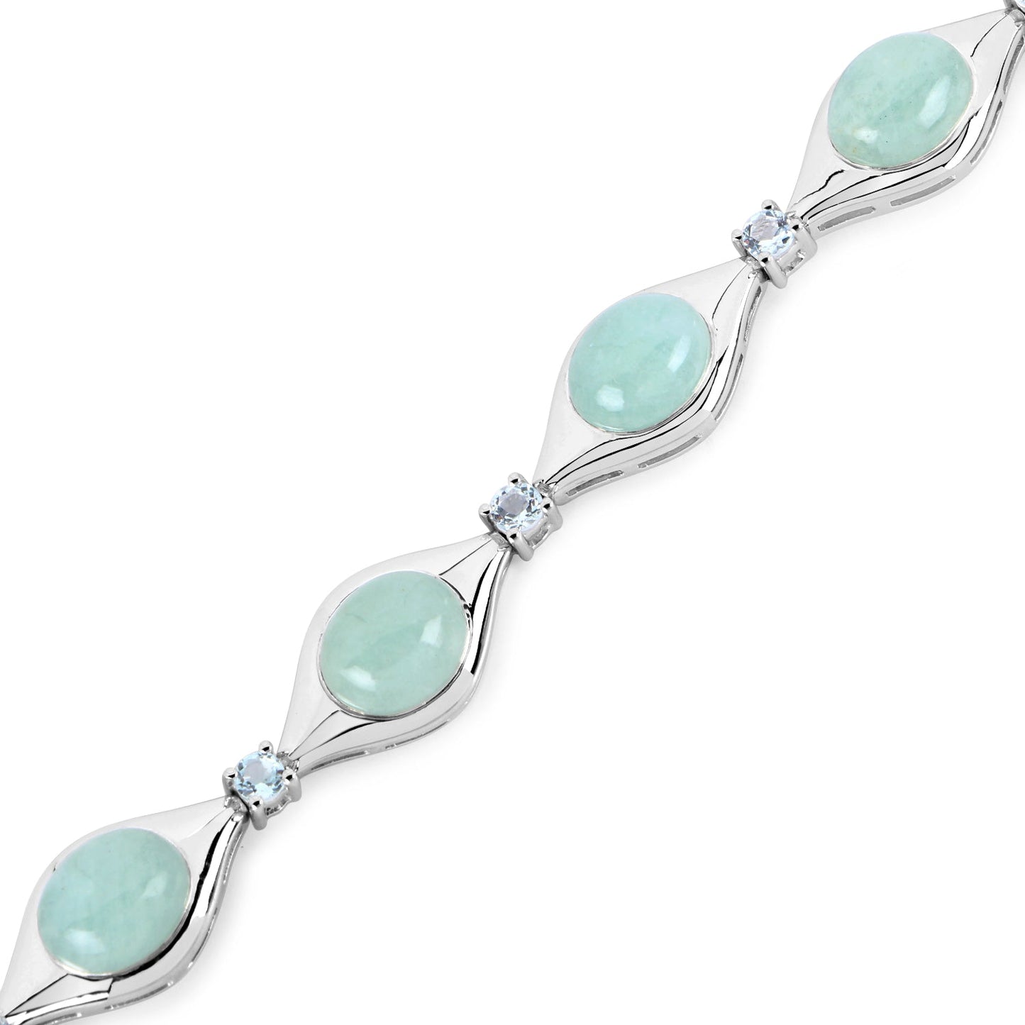 39.72 Carat Genuine Aquamarine .925 Sterling Silver Bracelet Bids.com