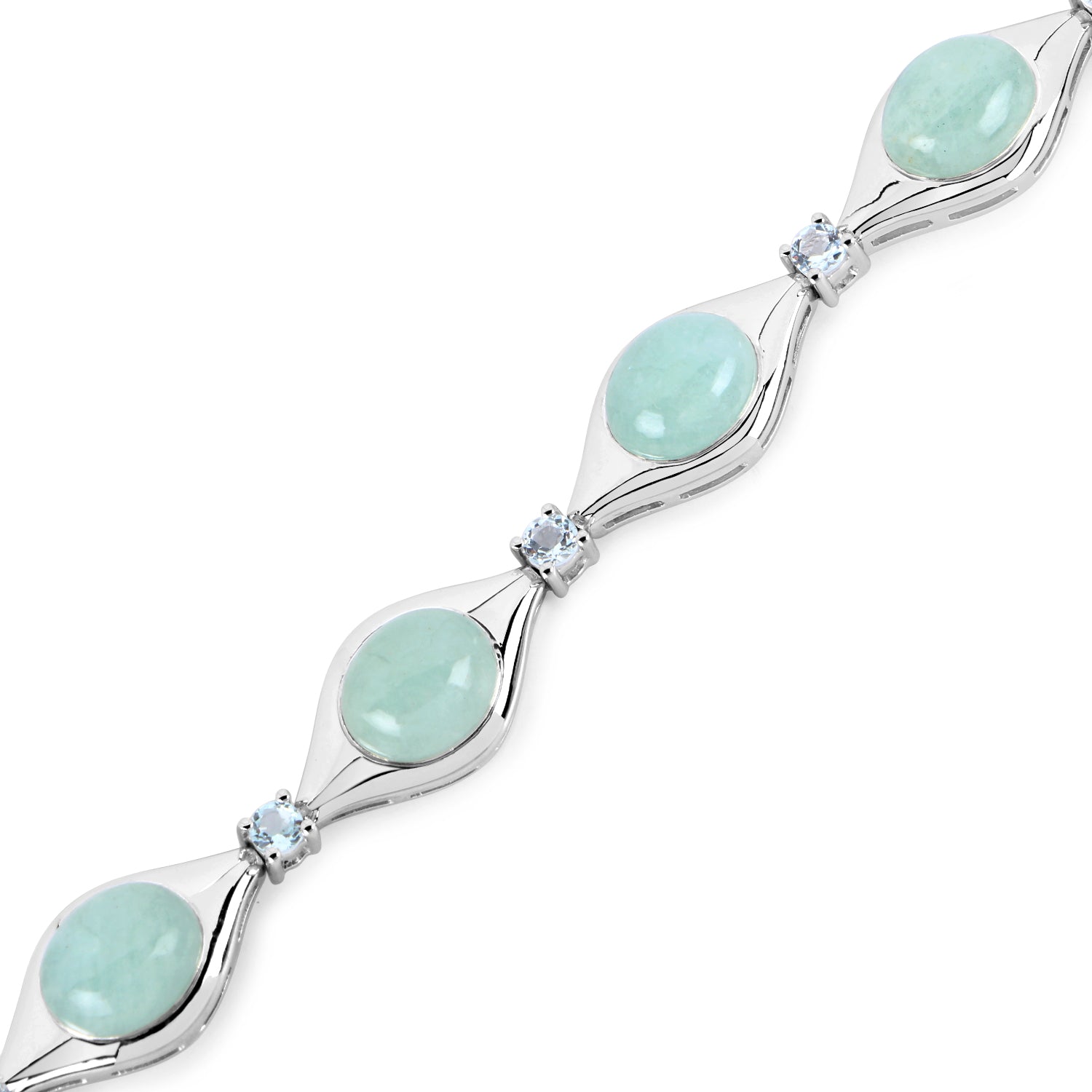 39.72 Carat Genuine Aquamarine .925 Sterling Silver Bracelet Bids.com