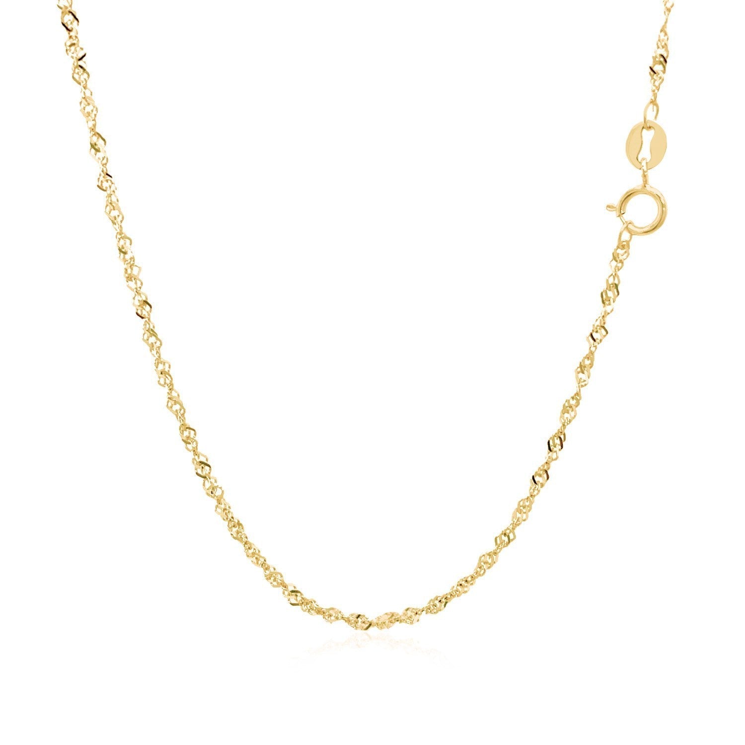 14k Yellow Gold Singapore Chain 1.5mm Bids.com