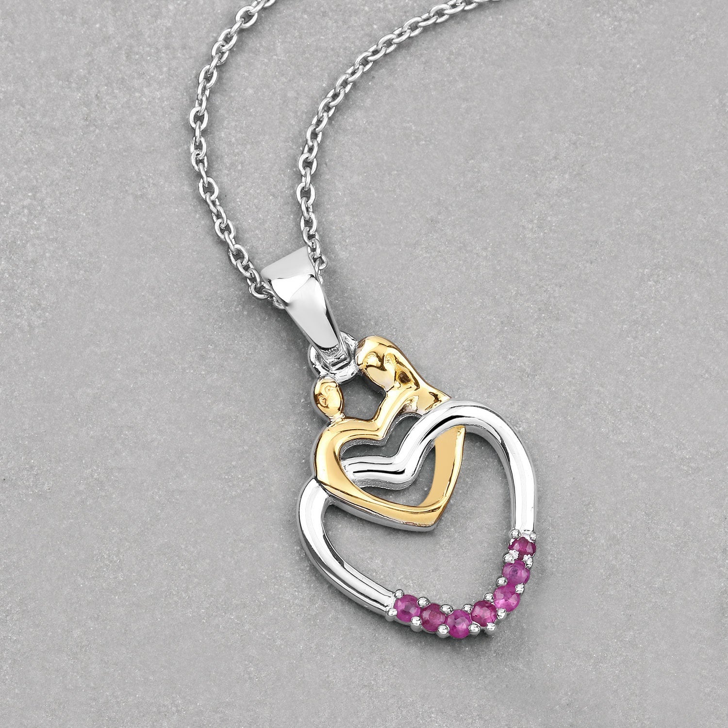 0.14 Carat Genuine Ruby .925 Sterling Silver Pendant Bids.com