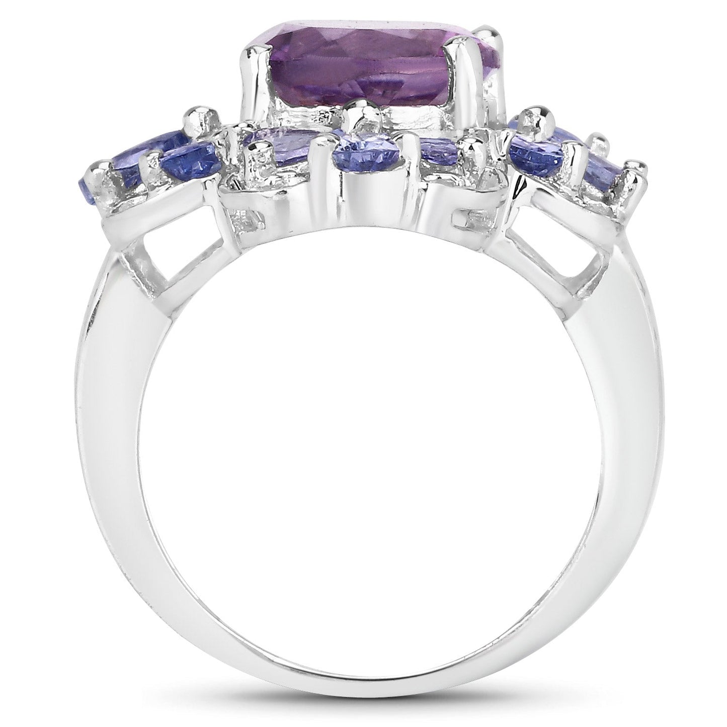 4.88 Carat Genuine Amethyst and Tanzanite .925 Sterling Silver Ring Bids.com