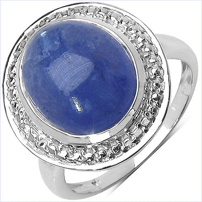 7.10 Carat Genuine Tanzanite .925 Sterling Silver Ring Bids.com