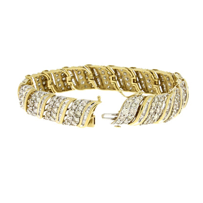 10.00ct Diamond Tennis Bracelet 10KT Yellow Gold Bids.com