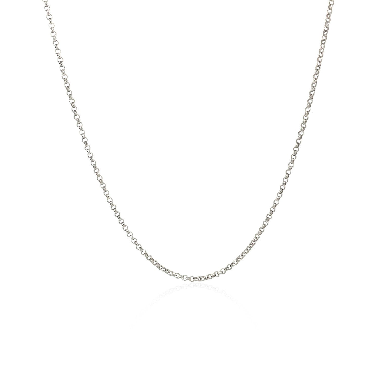 14k White Gold Diamond Cut Rolo Chain 1.1mm Bids.com