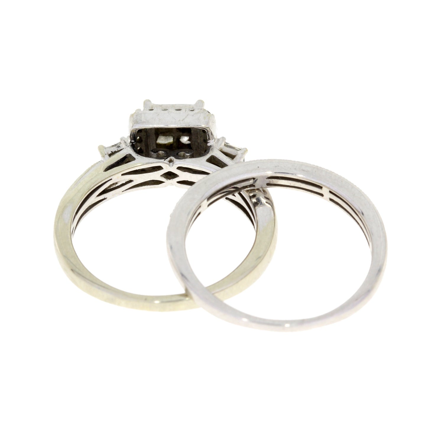 1.00ct Diamond Engagement Ring Set 10KT White Gold Bids.com