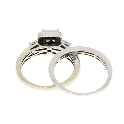 1.00ct Diamond Engagement Ring Set 10KT White Gold Bids.com