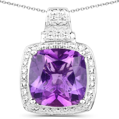 5.85 Carat Genuine Amethyst .925 Sterling Silver Pendant Bids.com