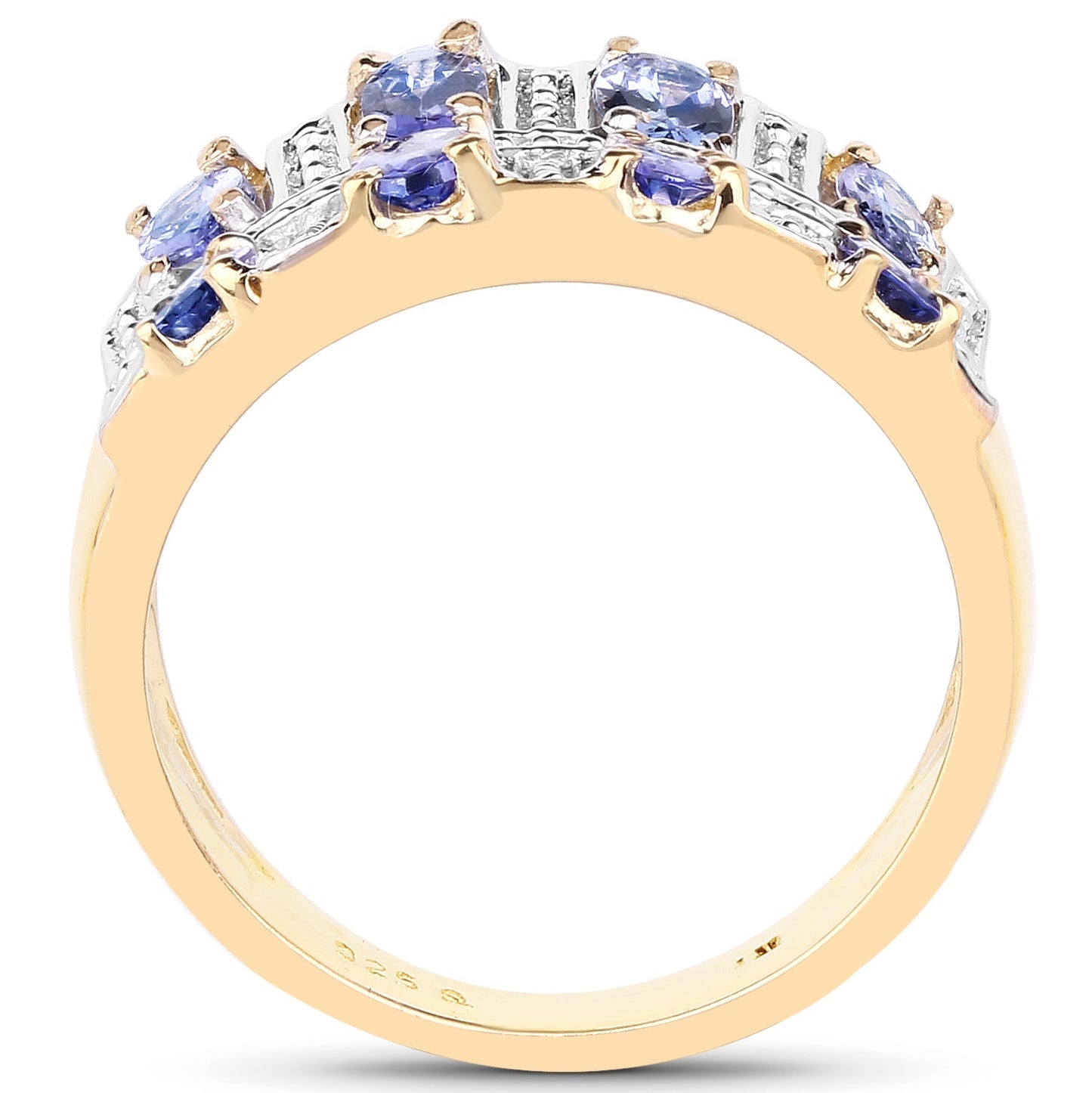 14K Yellow Gold Plated 1.68 Carat Genuine Tanzanite .925 Sterling Silver Ring Bids.com