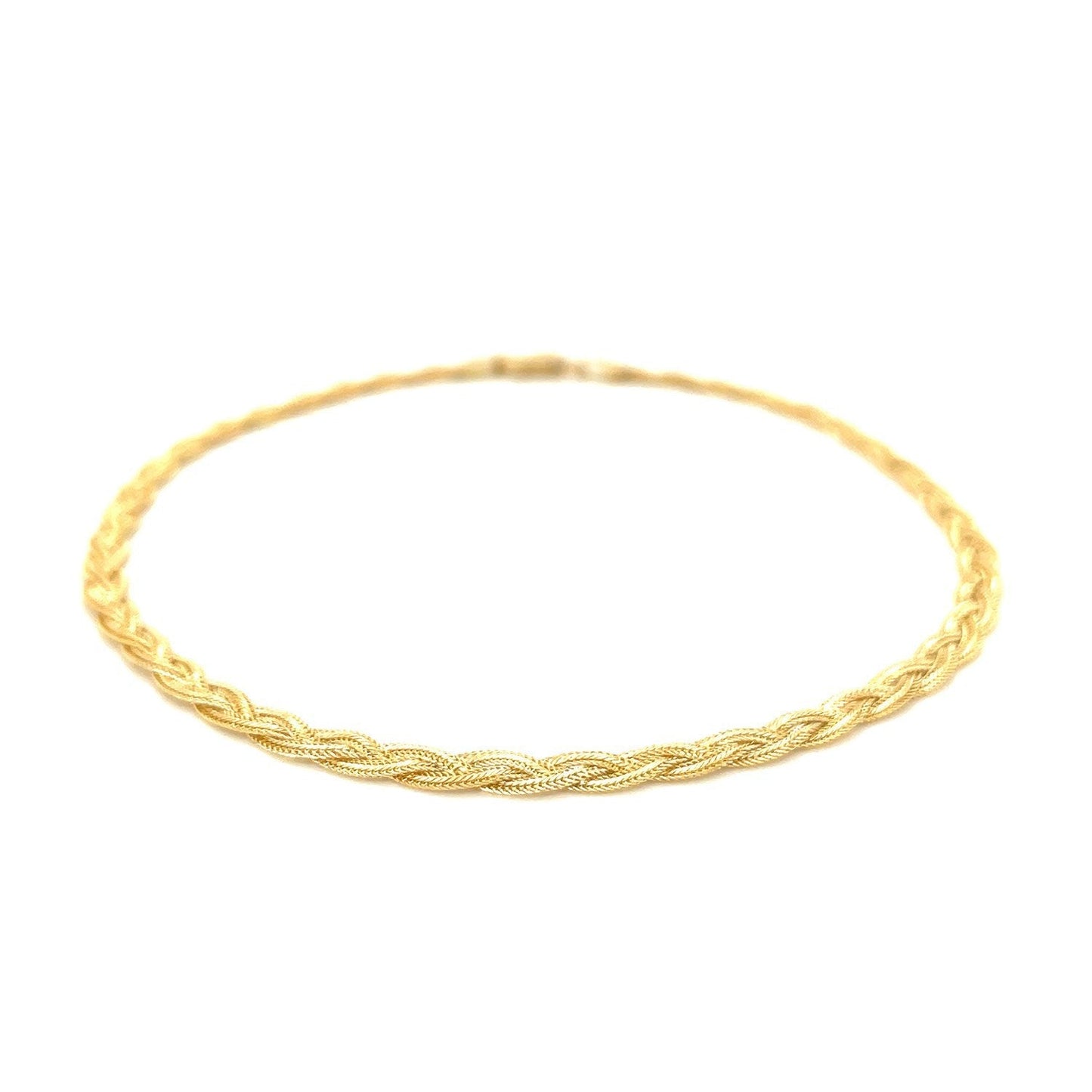 3.5mm 14k Yellow Gold Braided Bracelet Bids.com