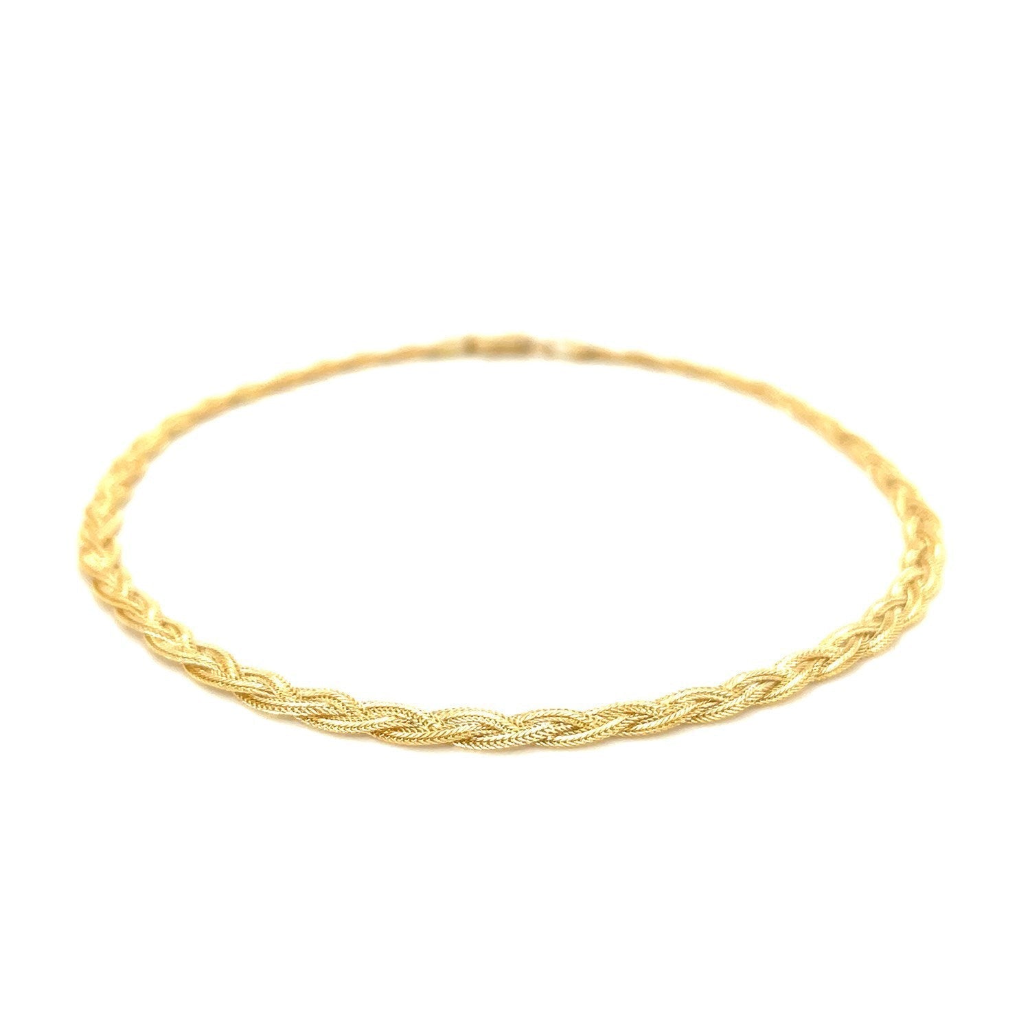 3.5mm 14k Yellow Braided Foxtail Anklet Bids.com