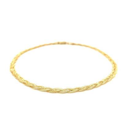 3.5mm 14k Yellow Braided Foxtail Anklet Bids.com