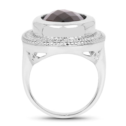 7.90 Carat Genuine Smoky Quartz .925 Sterling Silver Ring Bids.com
