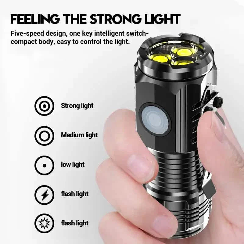 2-Pack: USB Rechargeable Mini LED Tactical Flashlight DailySale