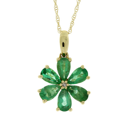 Emerald Diamond Fashion Pendants 14KT Yellow Gold Bids.com