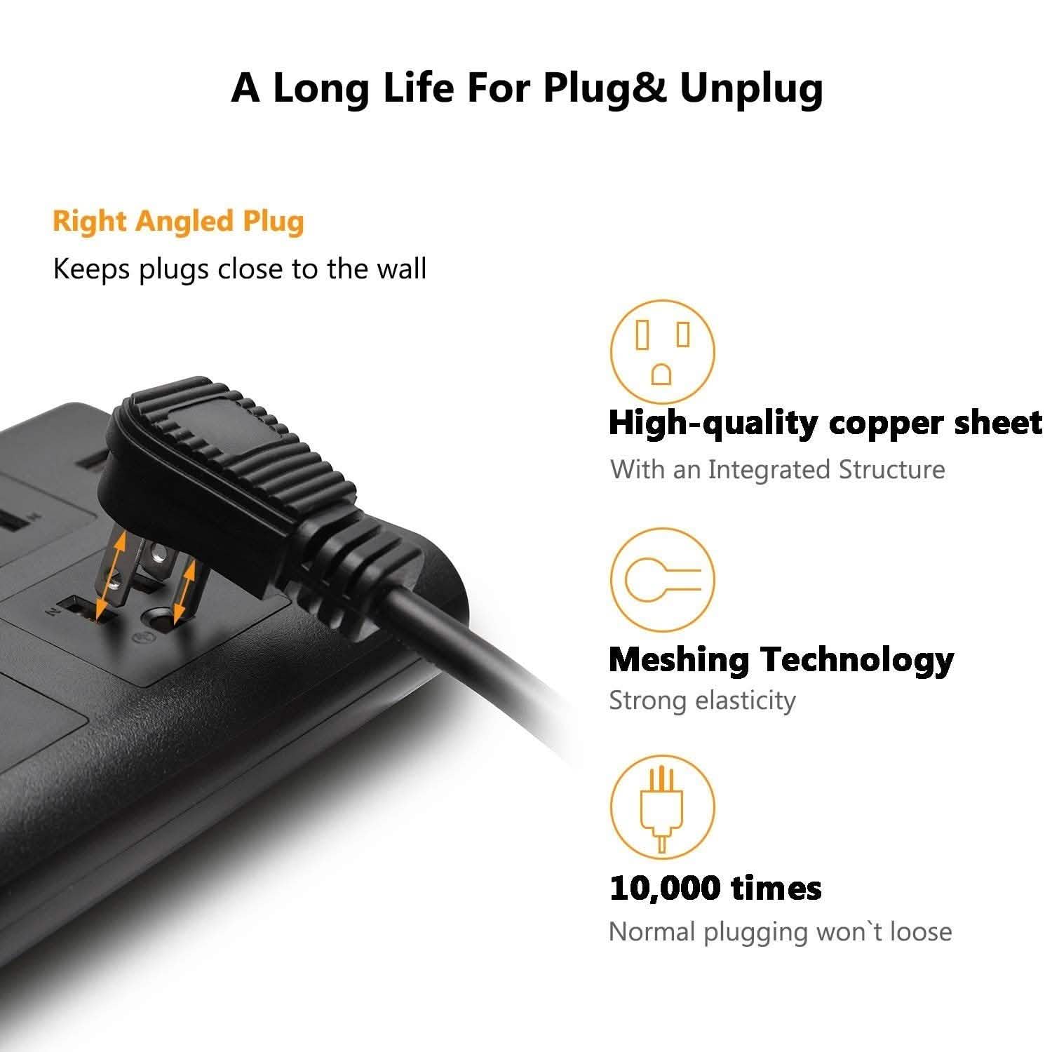 9.8ft USB Power Strip Surge Protector DailySale