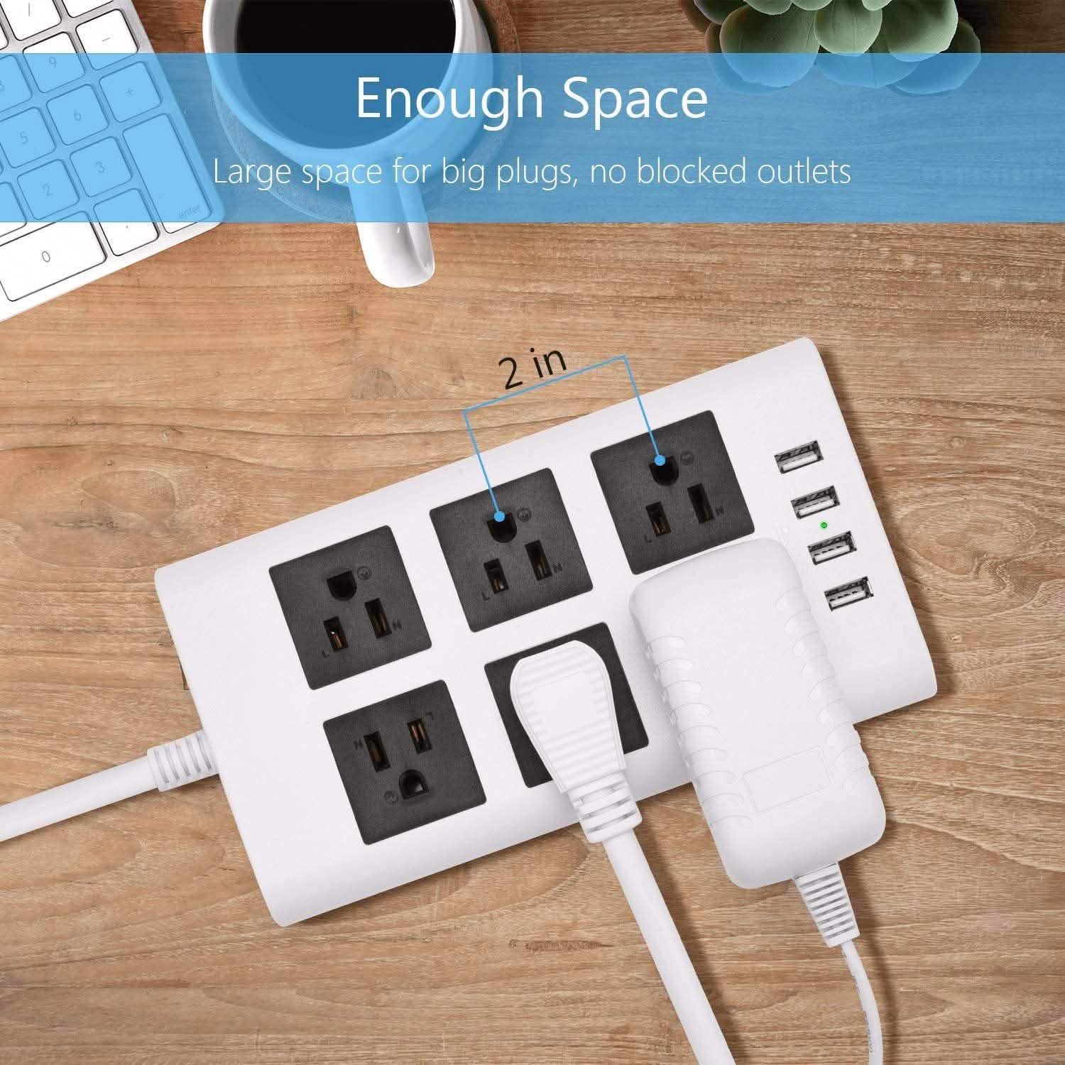 9.8ft USB Power Strip Surge Protector DailySale
