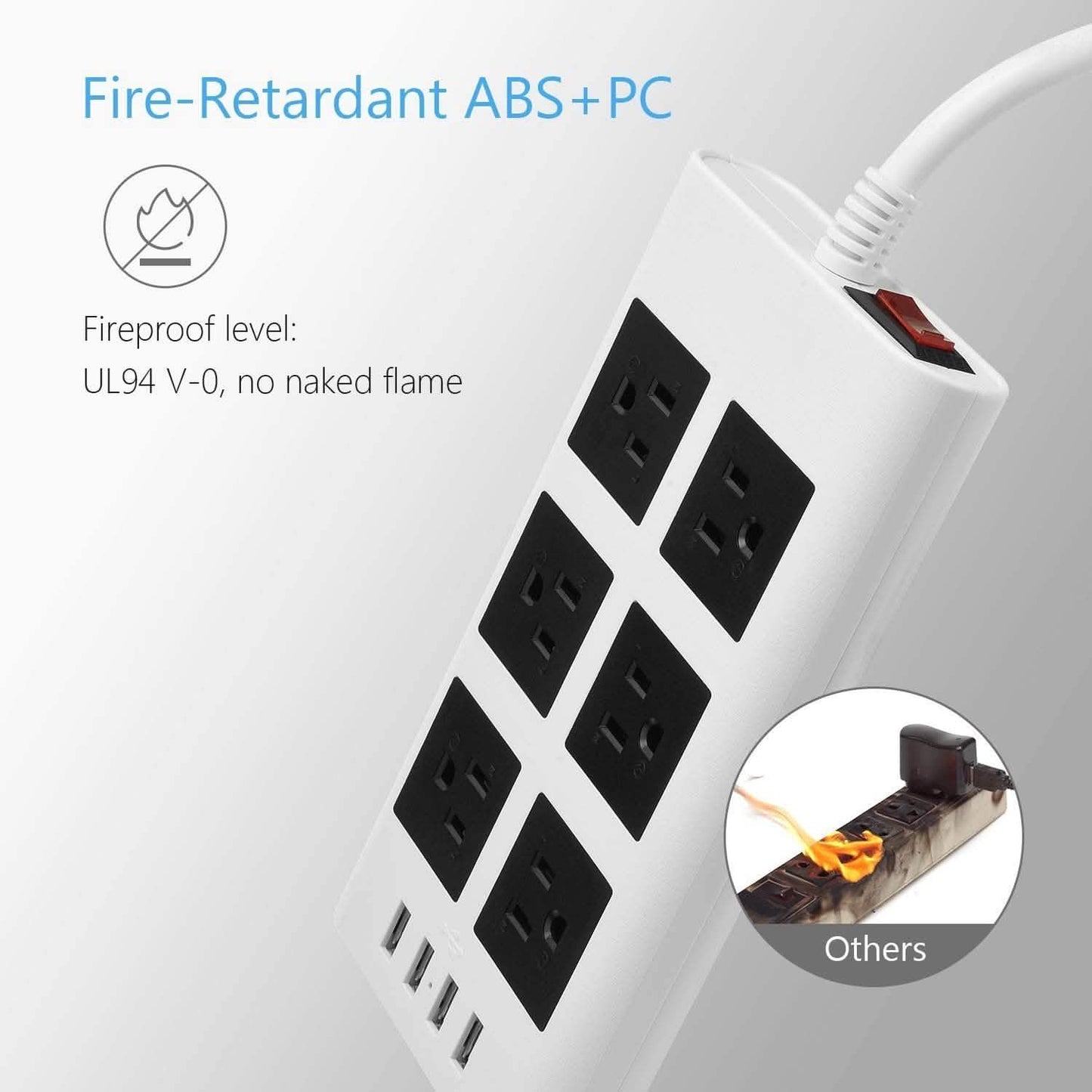 9.8ft USB Power Strip Surge Protector DailySale