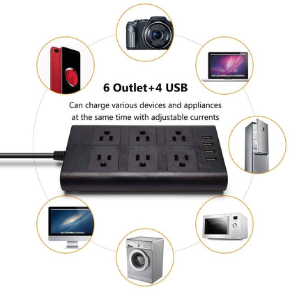 9.8ft USB Power Strip Surge Protector DailySale