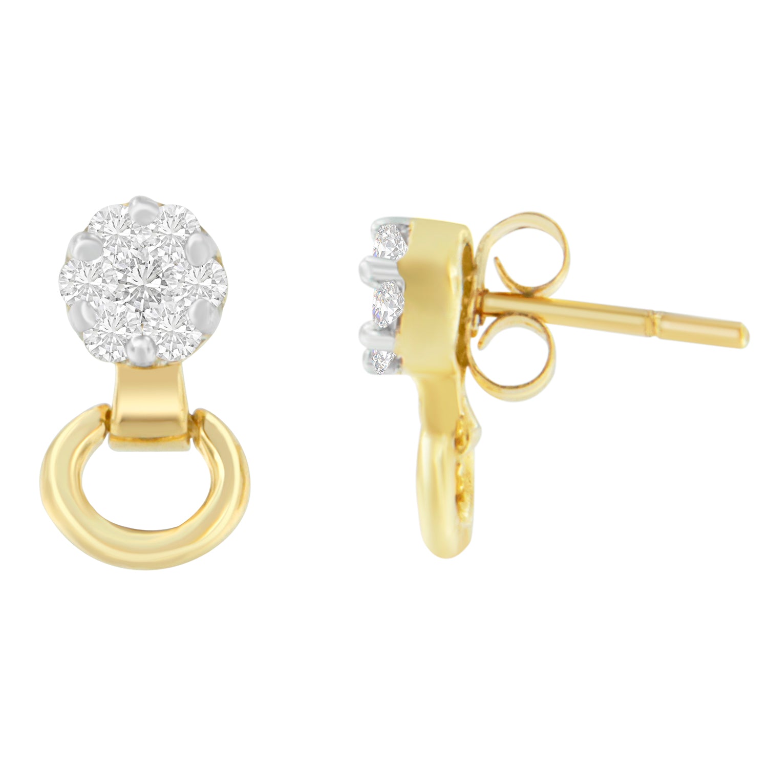 14K Yellow Gold 1/2 cttw Diamond Stud Earrings (I-J, SI1-SI2) Bids.com