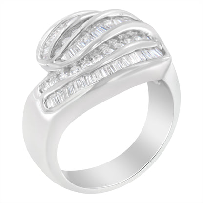 14KT White Gold Diamond Bypass Band Ring (1 cttw, H-I Color, SI1-SI2 Clarity) Bids.com