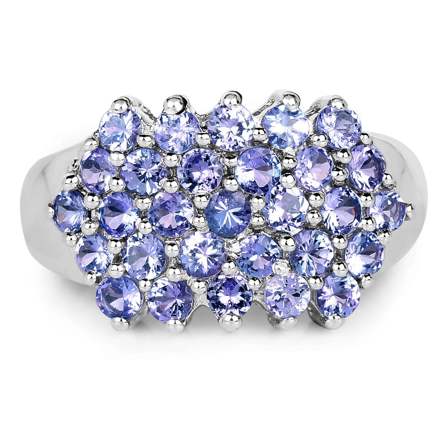 2.03 Carat Genuine Tanzanite .925 Sterling Silver Ring Bids.com