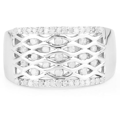 0.41 Carat Genuine White Diamond .925 Sterling Silver Ring Bids.com