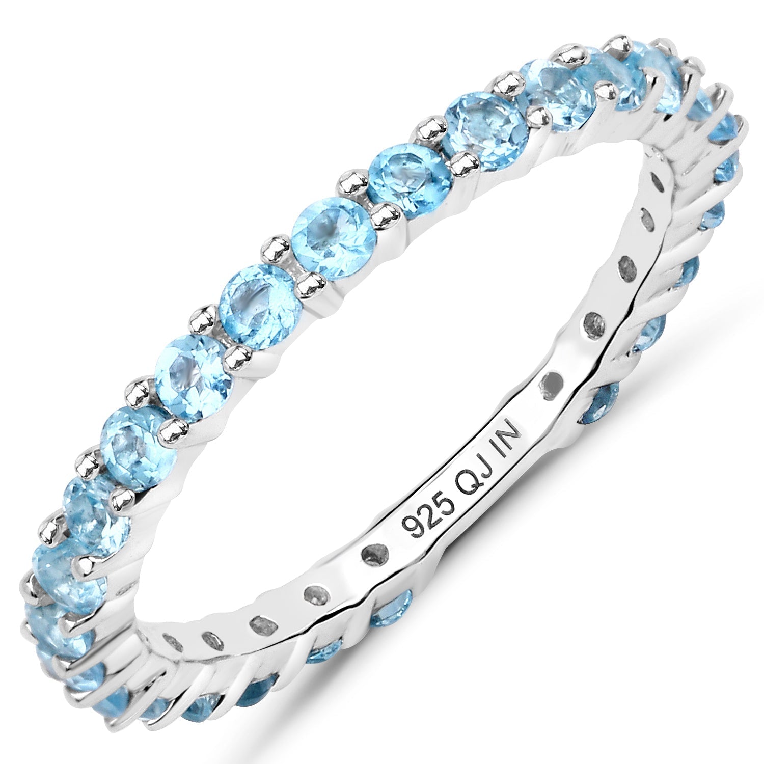 0.94 Carat Genuine Swiss Blue Topaz .925 Sterling Silver Ring Bids.com