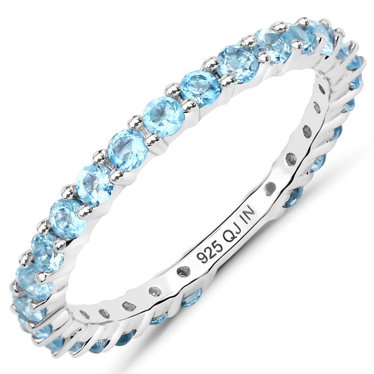 0.94 Carat Genuine Swiss Blue Topaz .925 Sterling Silver Ring Bids.com