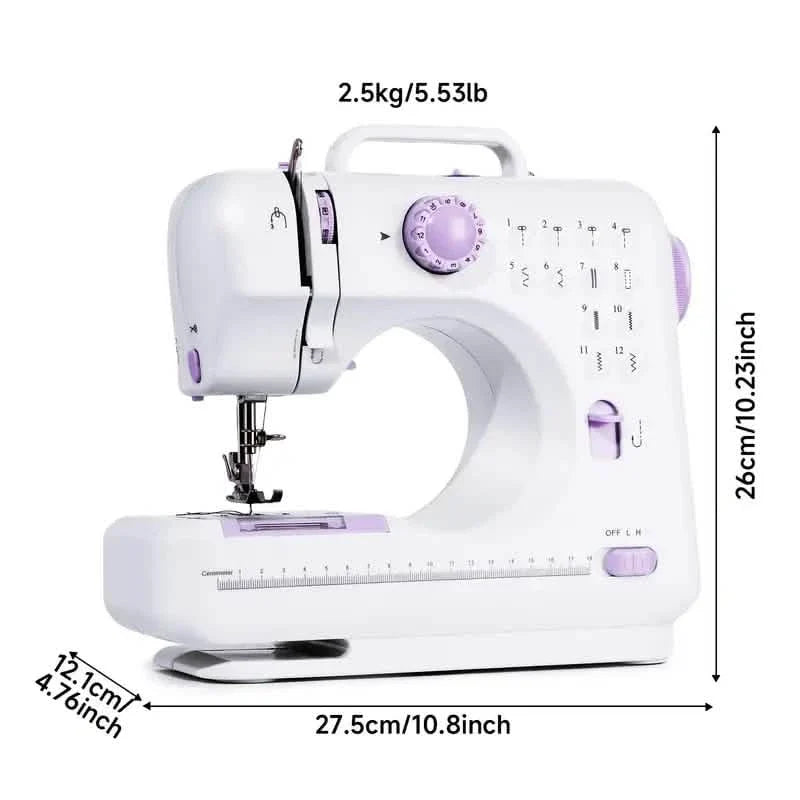 Pro Portable Electric Sewing Machine – 12 Stitches, Adjustable Speed, Multifunctional DailySale