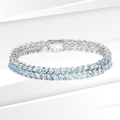 15.04 Carat Genuine Blue Topaz .925 Sterling Silver Bracelet Bids.com