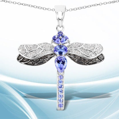 1.93 Carat Genuine Tanzanite and White Topaz .925 Sterling Silver Pendant Bids.com