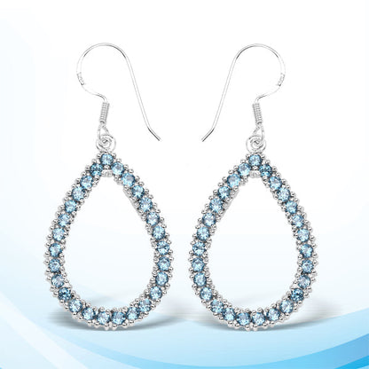 4.32 Carat Genuine London Blue Topaz .925 Sterling Silver Earrings Bids.com