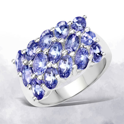3.75 Carat Genuine Tanzanite .925 Sterling Silver Ring Bids.com