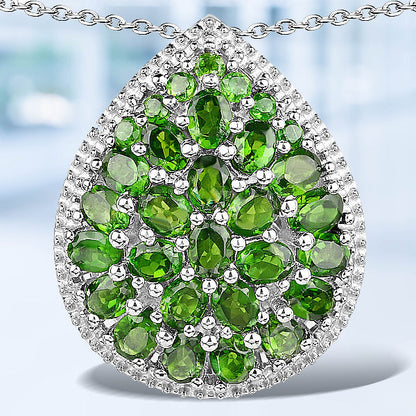 4.65 Carat Genuine Chrome Diopside .925 Sterling Silver Pendant Bids.com