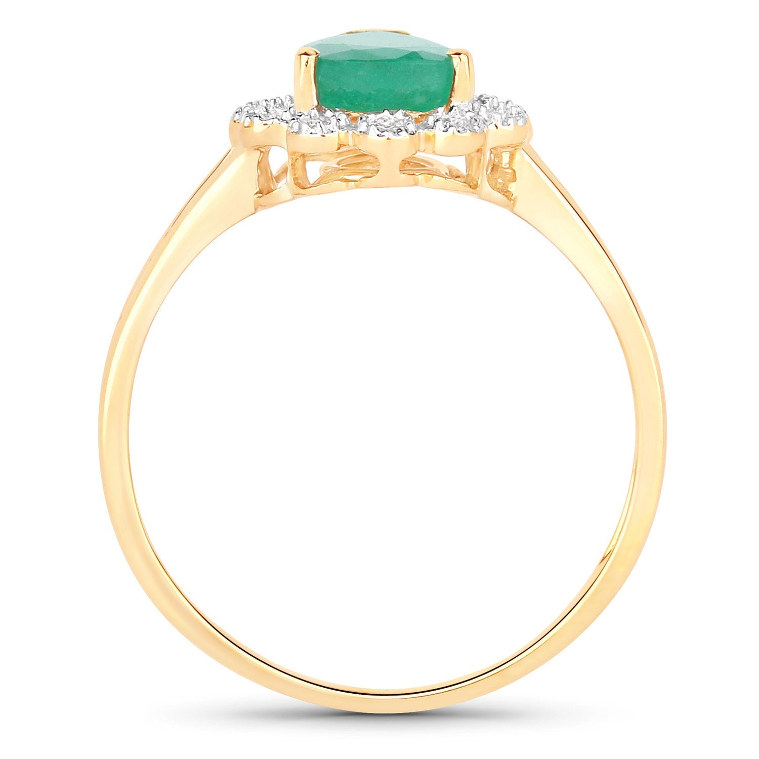 1.22 Carat Genuine Zambian Emerald and White Diamond 14K Yellow Gold Ring Bids.com
