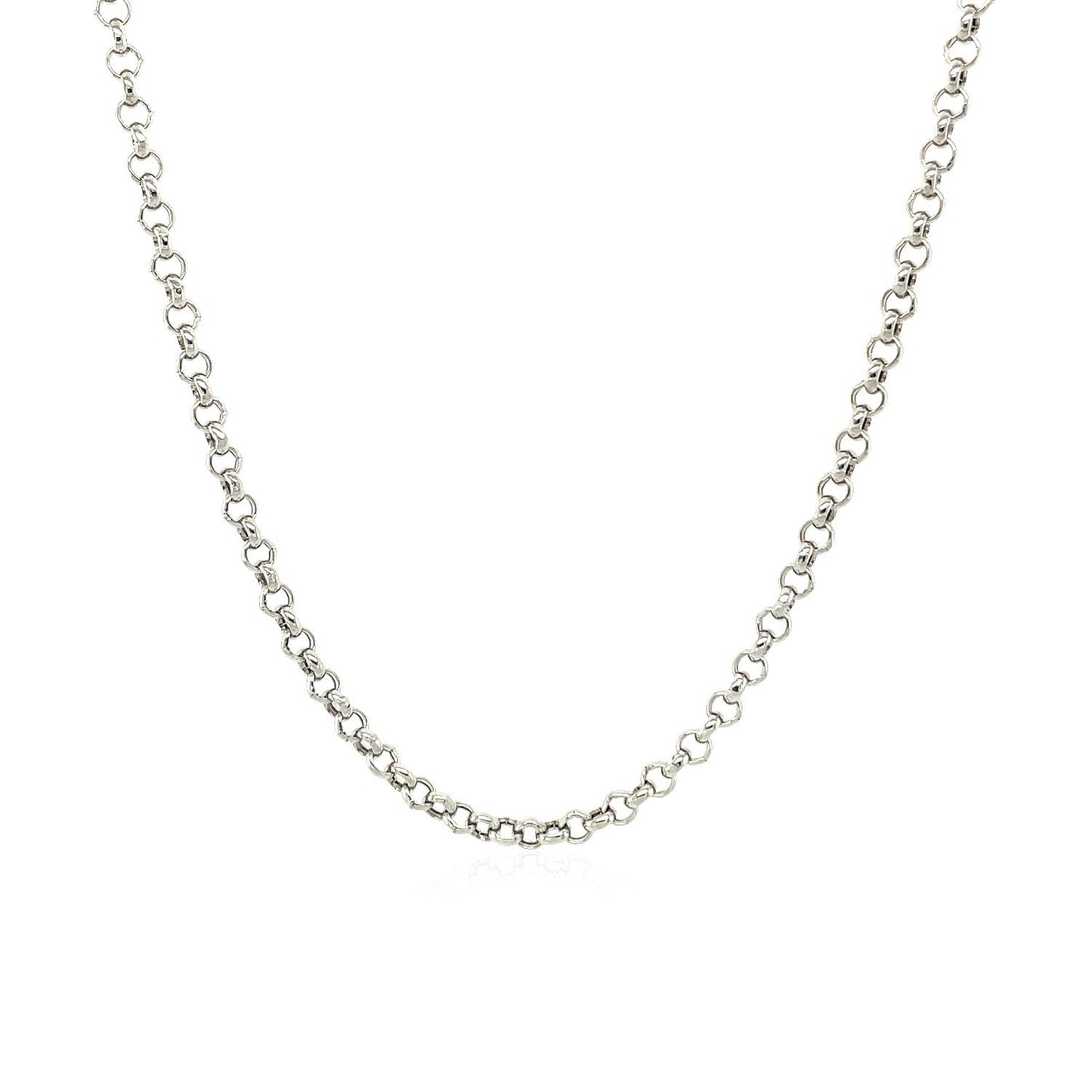2.3mm 14k White Gold Rolo Chain Bids.com